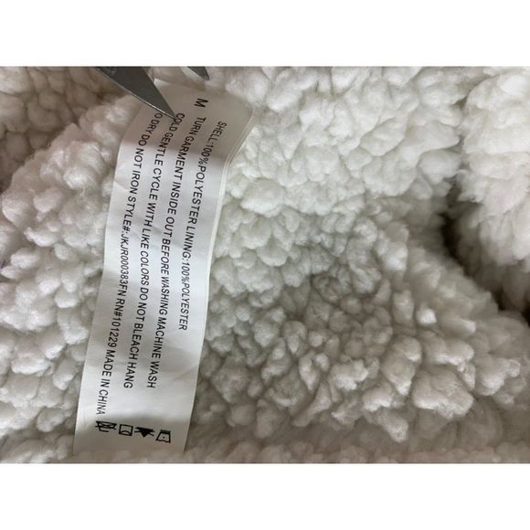 FASHION NOVA Pink Blush Sherpa Teddy zip up jacket size Medium GUC 3727 Lined - Picture 7 of 7